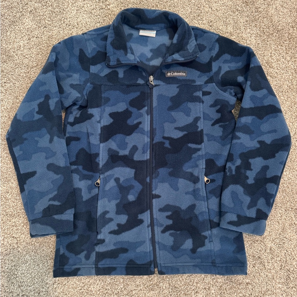 Columbia Kids Navy Camo Fleece Jacket